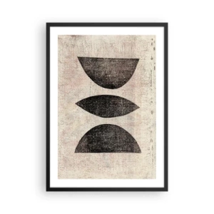 Poster în ramă neagră - Abstracție geometrică în stil vintage - 50x70cm - Abstracție etnică - Decorațiune modernă pentru perete pentru living și dormitor ARTTOR