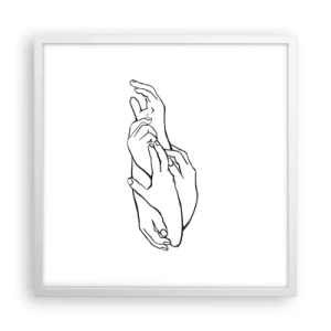 Poster în ramă albă - Atingere bună - 50x50 cm