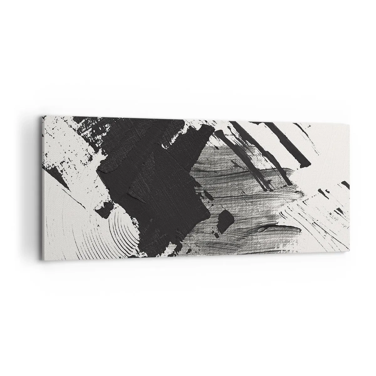 Tablou pe pânză - Abstracție - expresie de negru - 100x40 cm