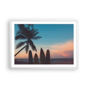 Poster în ramă albă - Și mâine ne vom distra - 70x50 cm