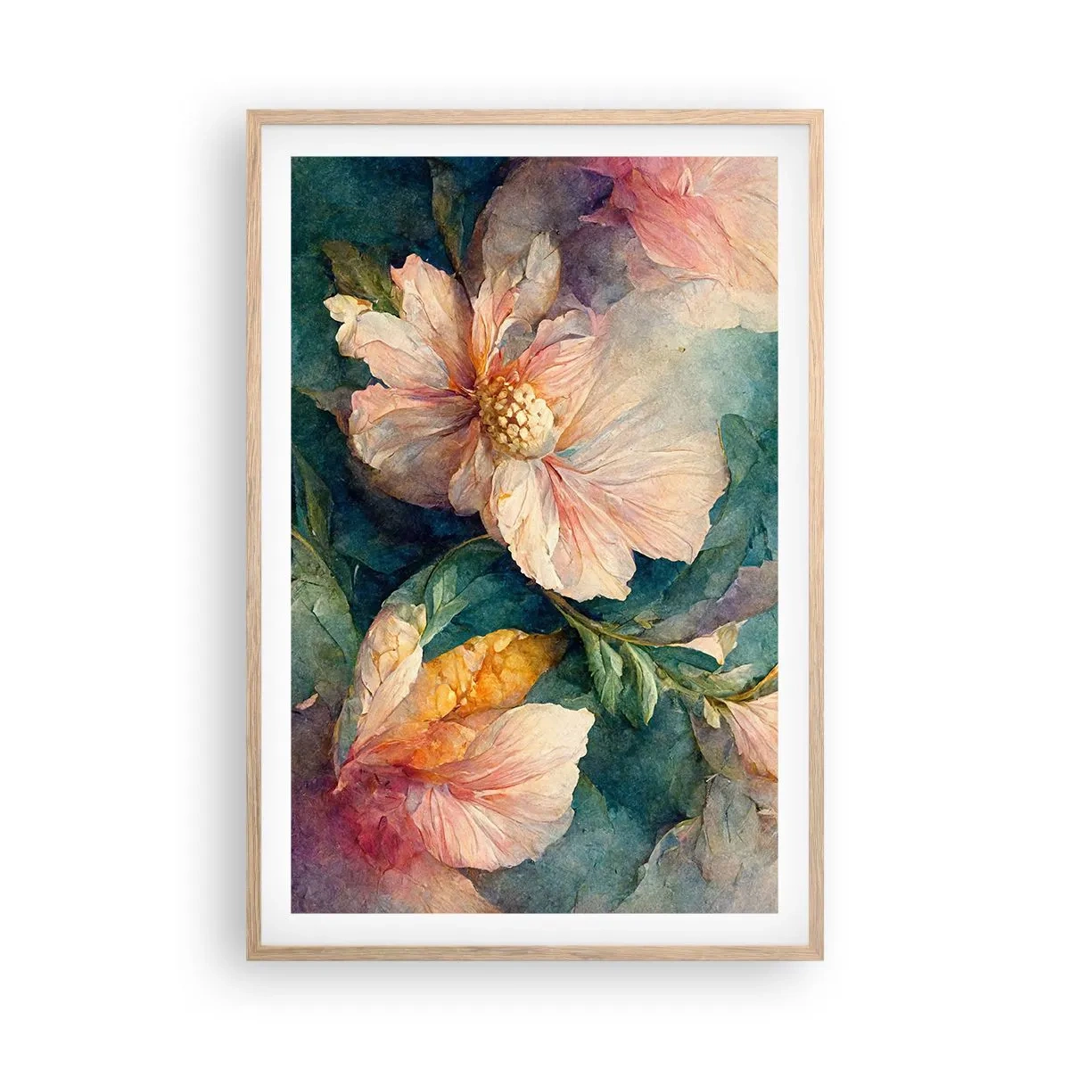 Poster în ramă de stejar deschis - Subtilitate pură - 61x91 cm