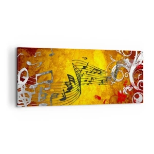 Tablou pe pânză - Lasă muzica să curgă - 100x40 cm