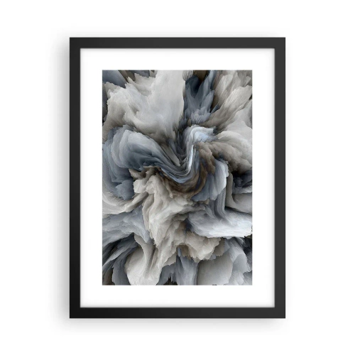 Poster în ramă neagră - Piatră și floare - 30x40 cm