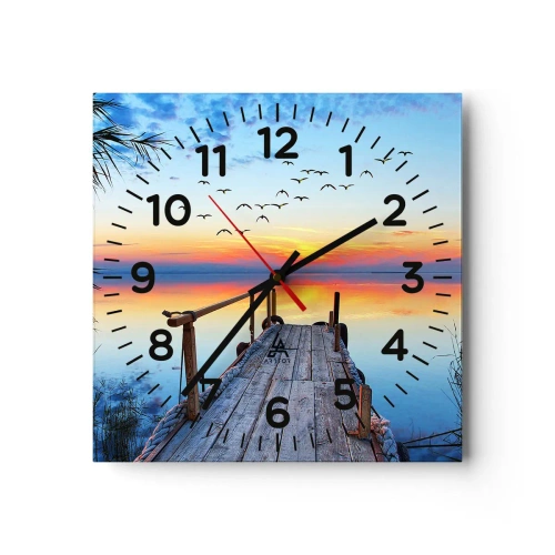 Ceas de perete - Ceas pe sticlă - E timpul să ne întoarcem... - 40x40 cm