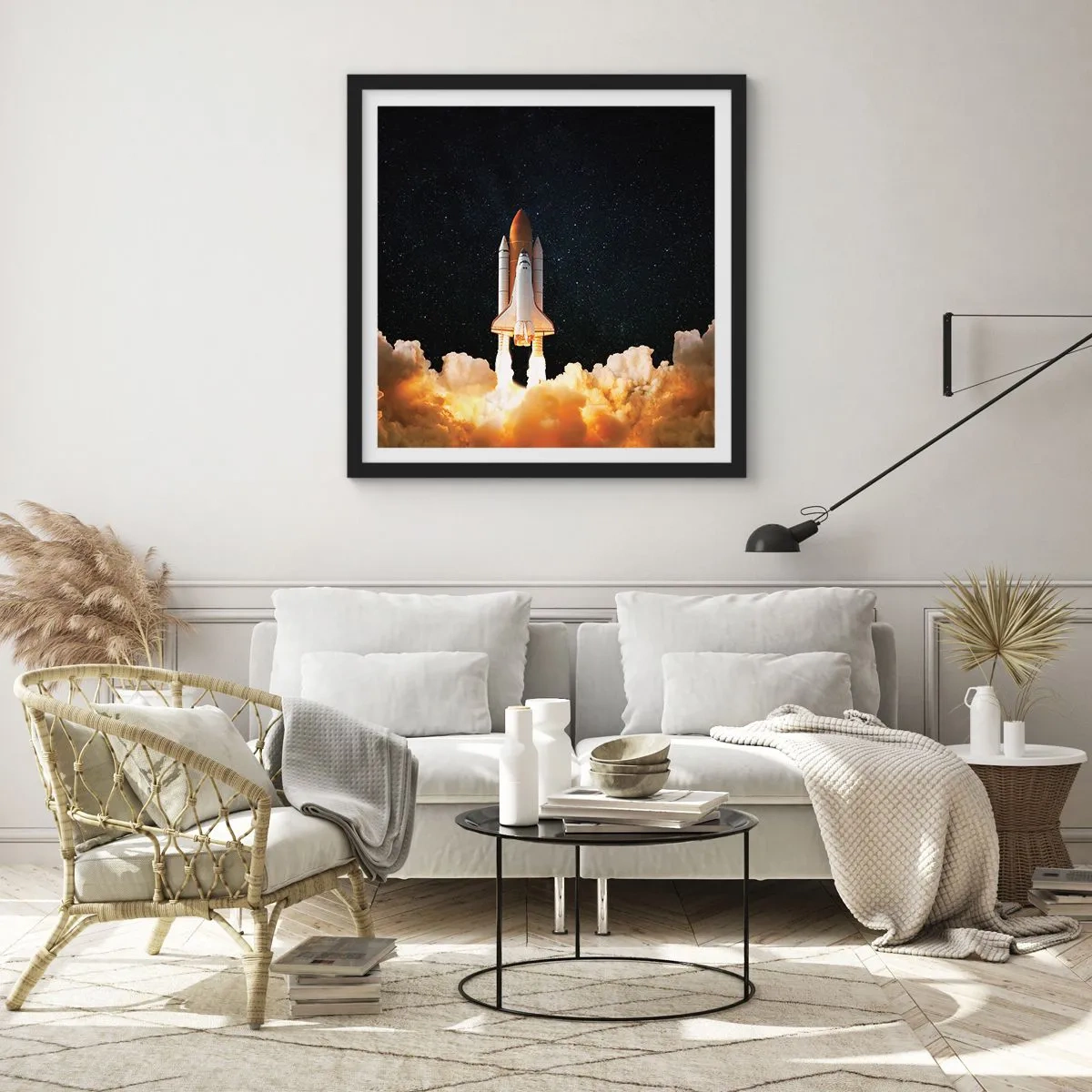 Poster în ramă neagră - Ad astra! - 50x50 cm