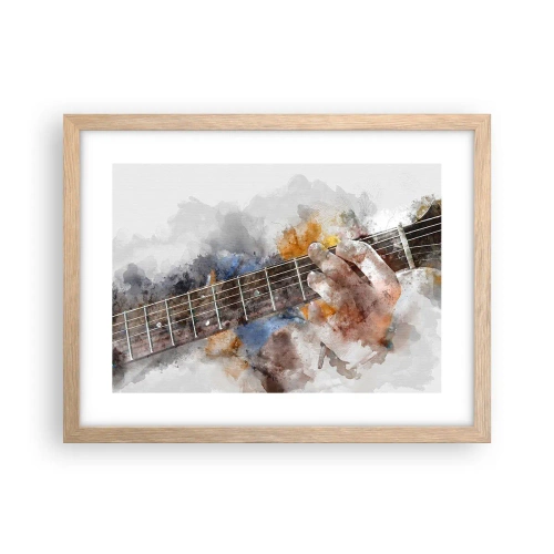 Poster în ramă de stejar deschis - Poezie între corzi - 40x30 cm