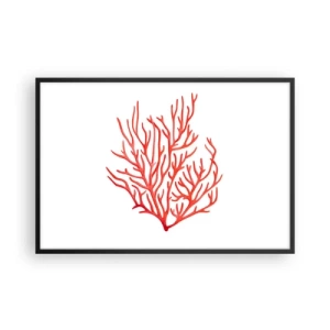 Poster în ramă neagră - Coral filigranat - 91x61 cm