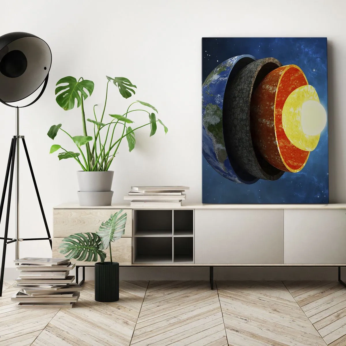 Tablou pe pânză - Expediție în interiorul Pământului - 50x70 cm