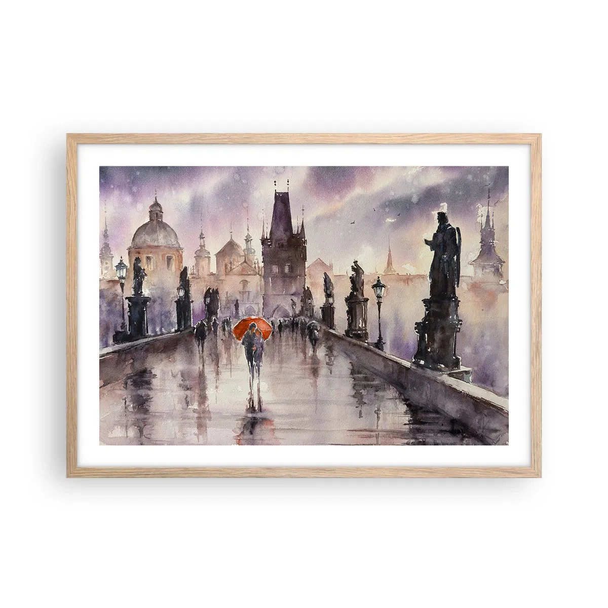 Poster în ramă de stejar deschis - Oamenii nu se schimbă - 70x50 cm