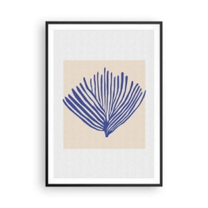 Poster în ramă neagră - Evantai albastru - 70x100 cm