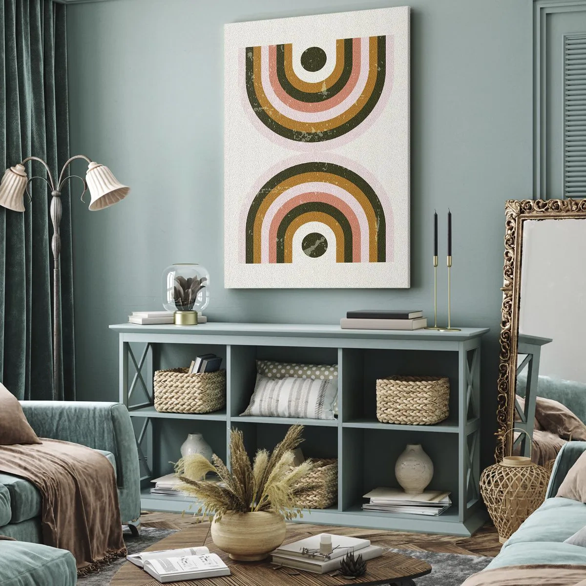 Tablou pe pânză - Abstracție dublă - 70x100 cm