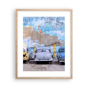 Poster în ramă de stejar deschis - Întâlnirea veteranilor - 40x50 cm