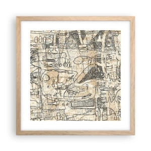 Poster în ramă de stejar deschis - Așteaptă să fie descifrat - 40x40 cm
