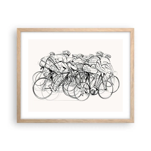 Poster în ramă de stejar deschis - Mână în mână - 50x40 cm