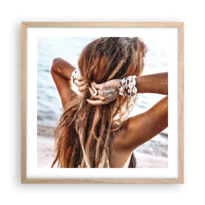 Poster în ramă de stejar deschis - Sora apei și a soarelui - 50x50 cm