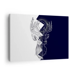 Tablou pe pânză Canvas - Geometrie și natură într-o compoziție simbolică - 70x50cm - Lupta și unitatea contrariilor - Decorațiune modernă pentru perete pentru living și dormitor ARTTOR