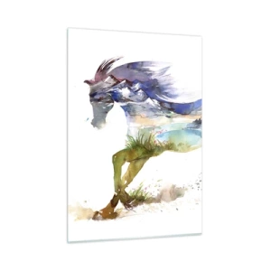 Tablou pe sticlă - De pe pajiște direct spre cer - 50x70 cm