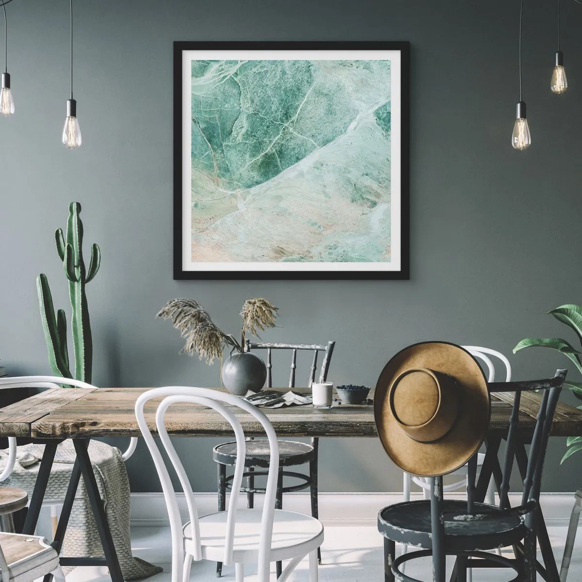 Poster în ramă neagră - Răcoarea nobilă a pietrei - 60x60 cm