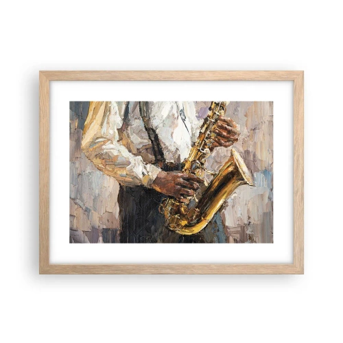 Poster în ramă de stejar deschis - E timpul pentru a cânta solo - 40x30 cm