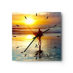 Ceas de perete - Ceas pe sticlă - Întoarcerea războinicului - 30x30 cm