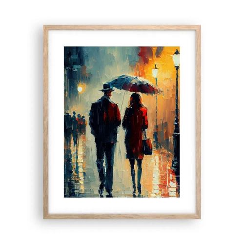 Poster în ramă de stejar deschis - Poveste de dragoste urbană - 40x50 cm