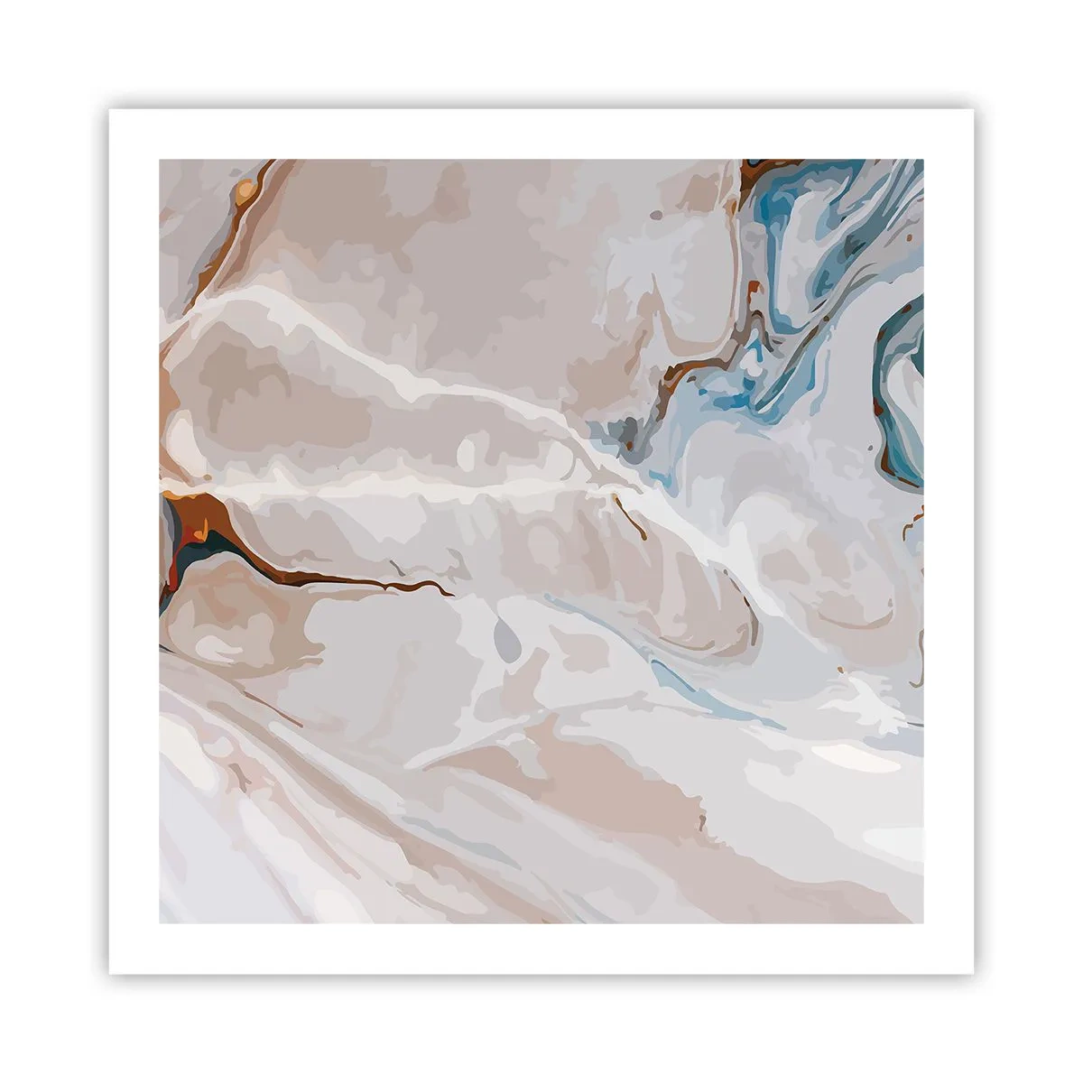 Poster - Meandre albastre sub alb - 60x60 cm