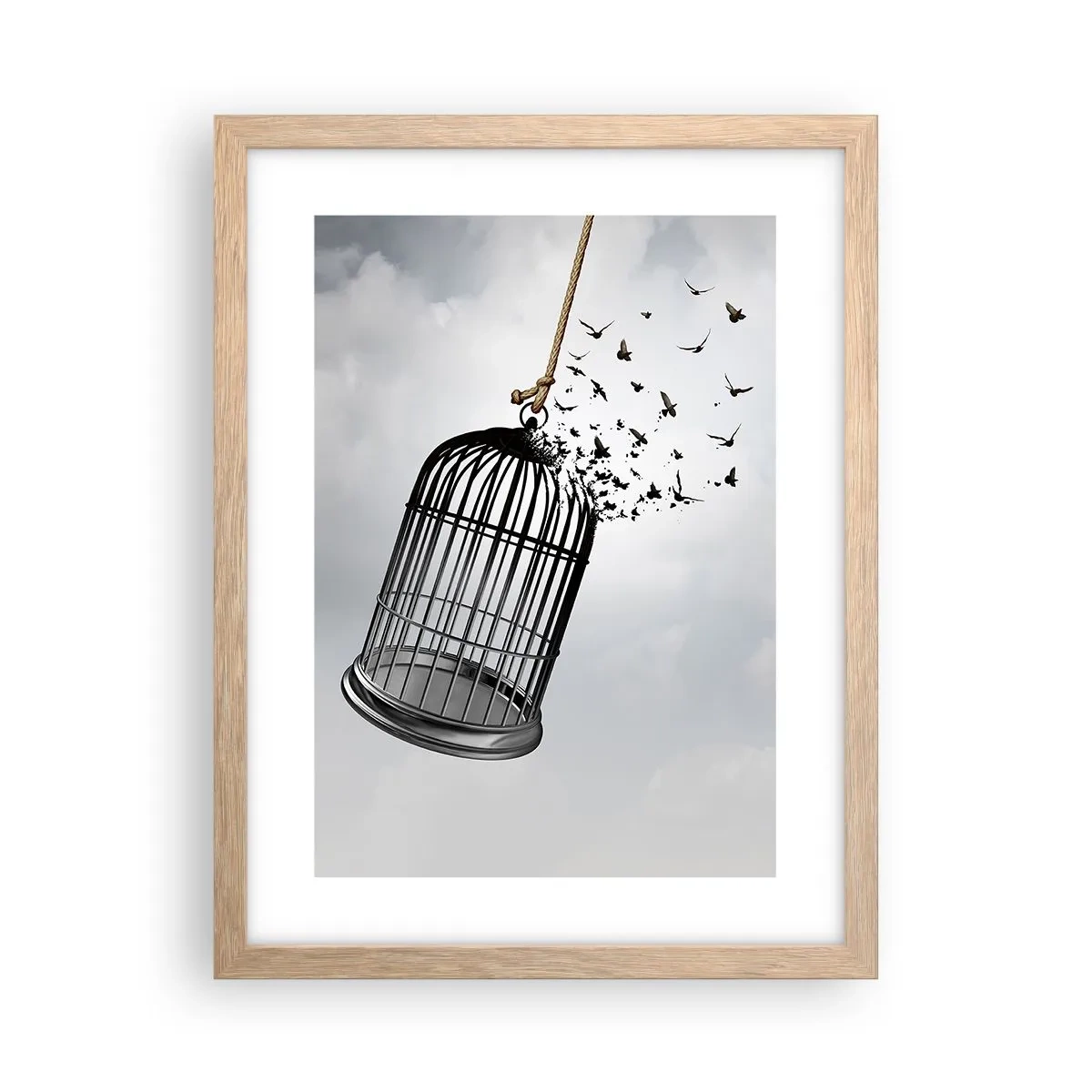 Poster în ramă de stejar deschis - Credință...Speranță...Libertate! - 30x40 cm