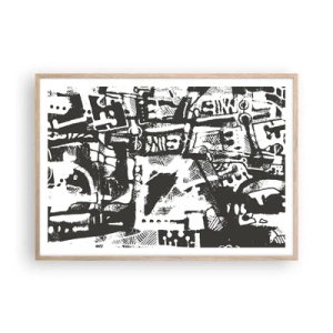 Poster în ramă de stejar deschis - Ordine sau haos? - 100x70 cm