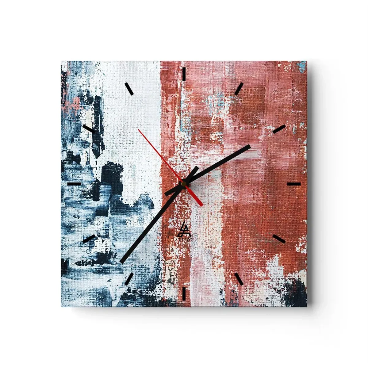 Ceas de perete - Ceas pe sticlă - Jumi-juma abstract - 30x30 cm