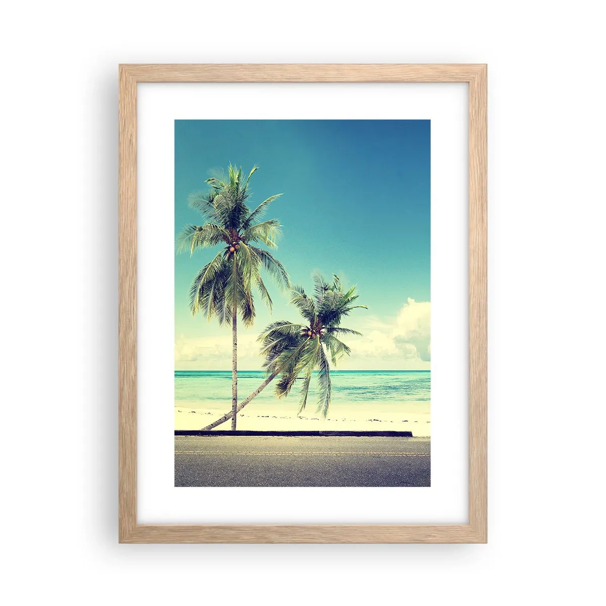 Poster în ramă de stejar deschis - Să înceapă vacanța - 30x40 cm