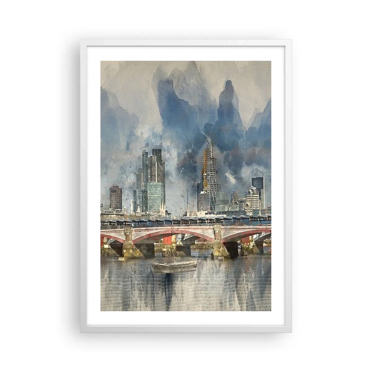Poster în ramă albă - Londra în toată splendoarea ei - 50x70 cm