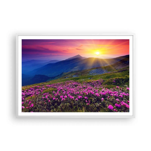 Poster în ramă albă - ... Și peste tot în jur se simte un miros de jneapăn și parfum de ierburi... - 100x70 cm