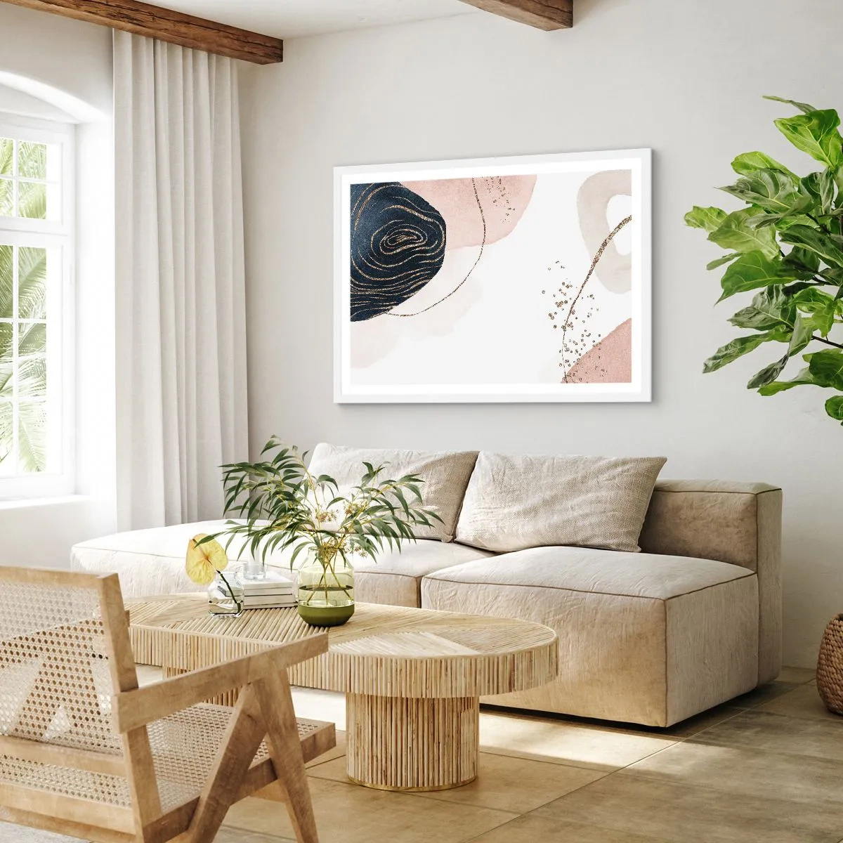 Poster în ramă albă - Totul curge - 100x70 cm