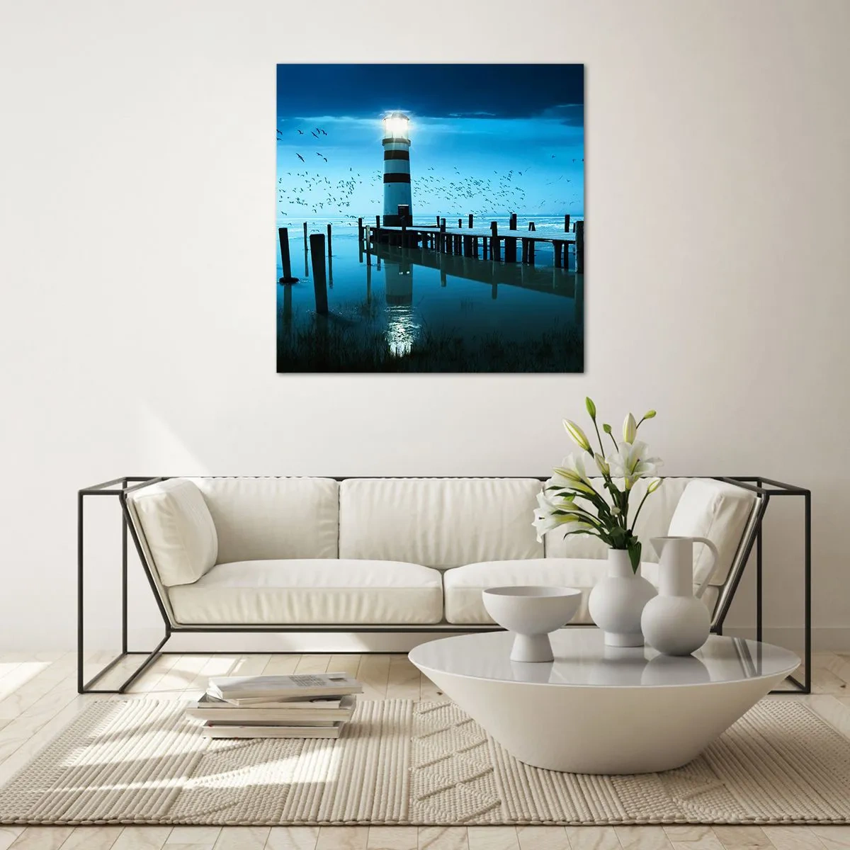 Tablou pe sticlă - Și nu ți-e frică de întuneric - 40x40 cm