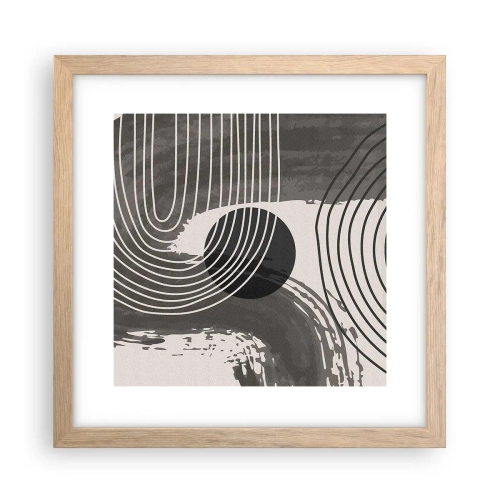 Poster în ramă de stejar deschis - Ovalul câștigă - 30x30 cm