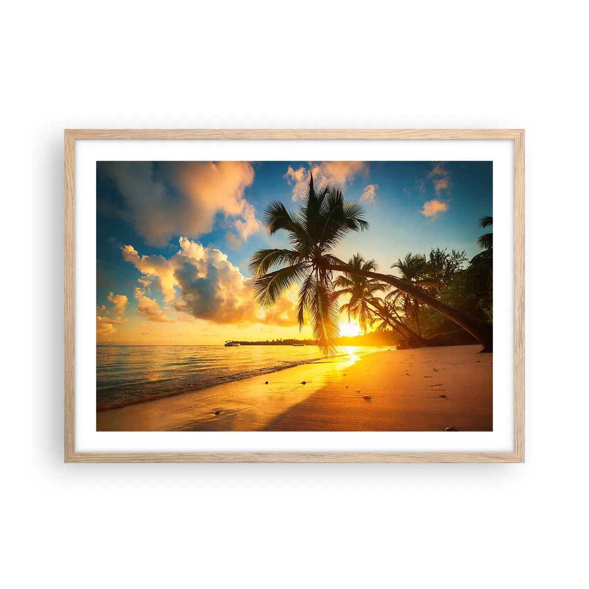 Poster în ramă de stejar deschis - Visul din Caraibe - 70x50 cm