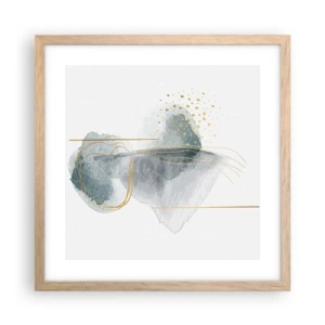 Poster în ramă de stejar deschis - Despre relația dintre gri și auriu - 40x40 cm