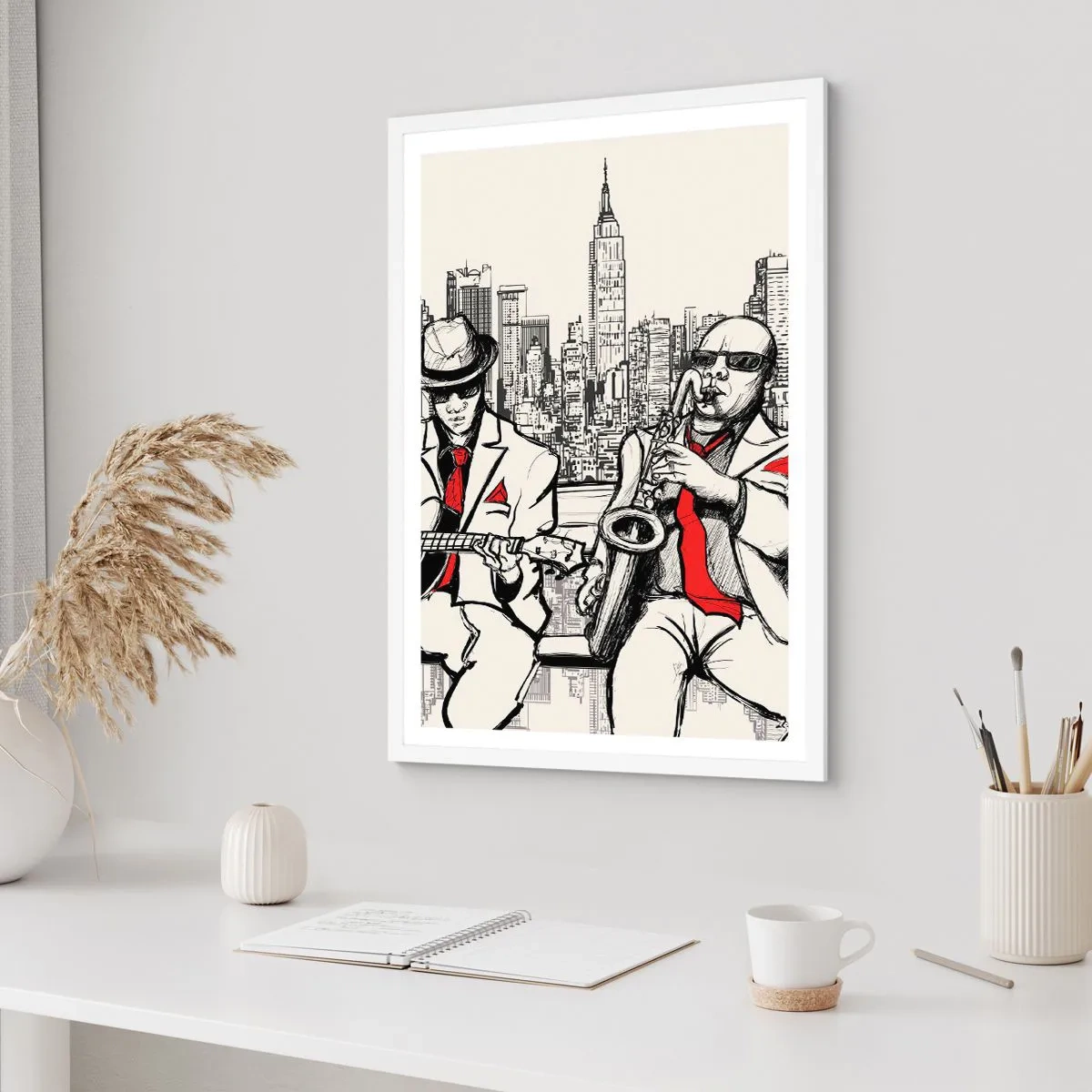 Poster în ramă albă - Improvizație la New York - 50x70 cm