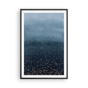 Poster în ramă neagră - Compoziție - faze albastre - 61x91 cm