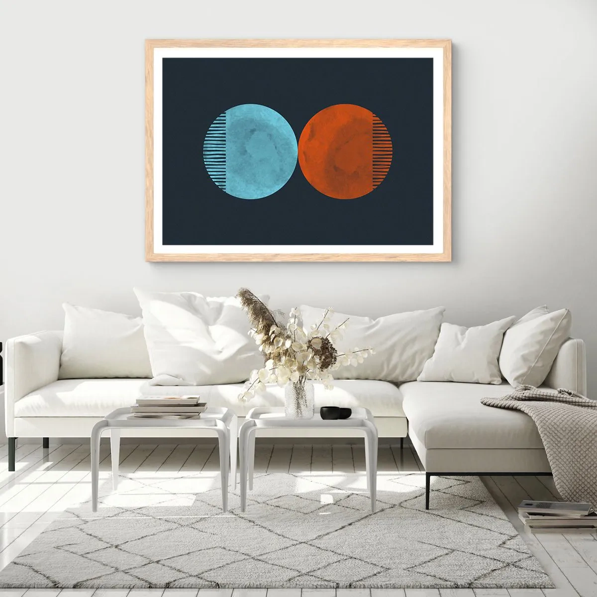 Poster în ramă de stejar deschis - Doar geometrie? - 91x61 cm