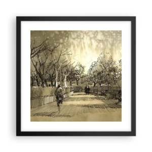 Poster în ramă neagră - Un moment reținut cu pene - 40x40 cm