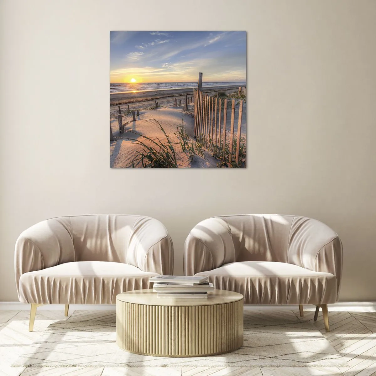 Tablou pe sticlă - Strălucirea și umbra vântului - 70x70 cm