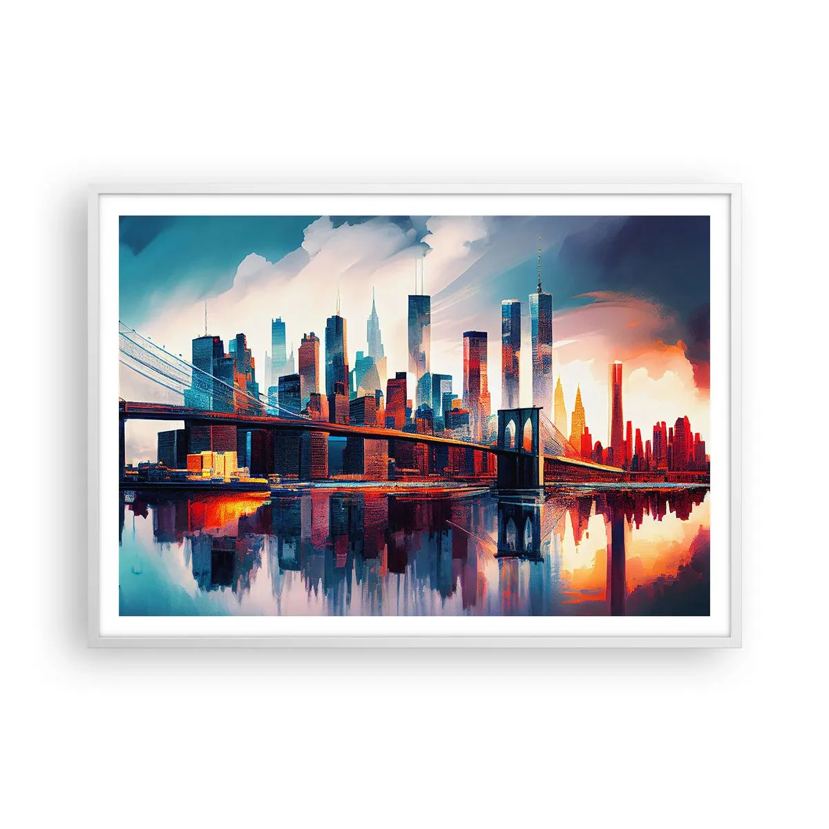 Poster în ramă albă - New York fenomenal - 100x70 cm