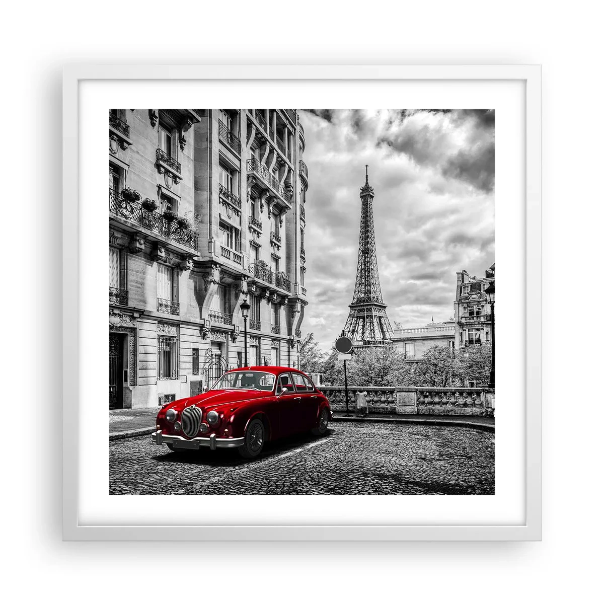 Poster în ramă albă - Prădător în oraș - 50x50 cm