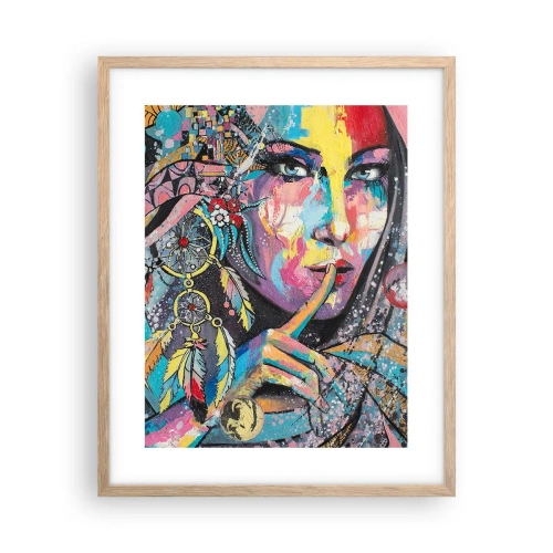 Poster în ramă de stejar deschis - Taci până când înțelegi - 40x50 cm