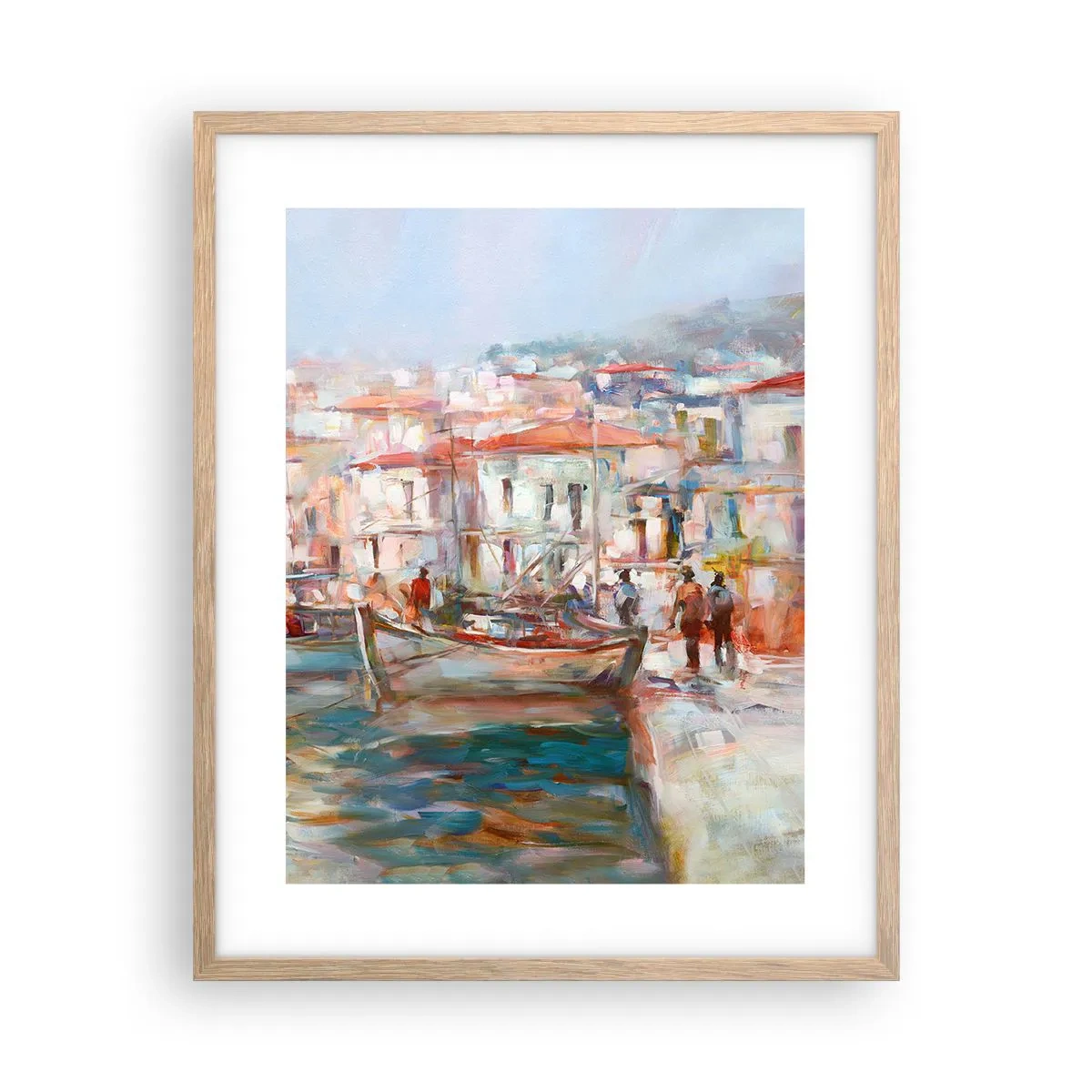 Poster în ramă de stejar deschis - Vacanță pastelată - 40x50 cm