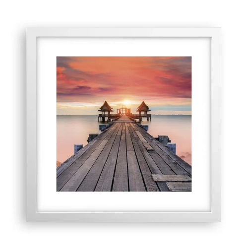 Poster în ramă albă - Vestul la est - 30x30 cm
