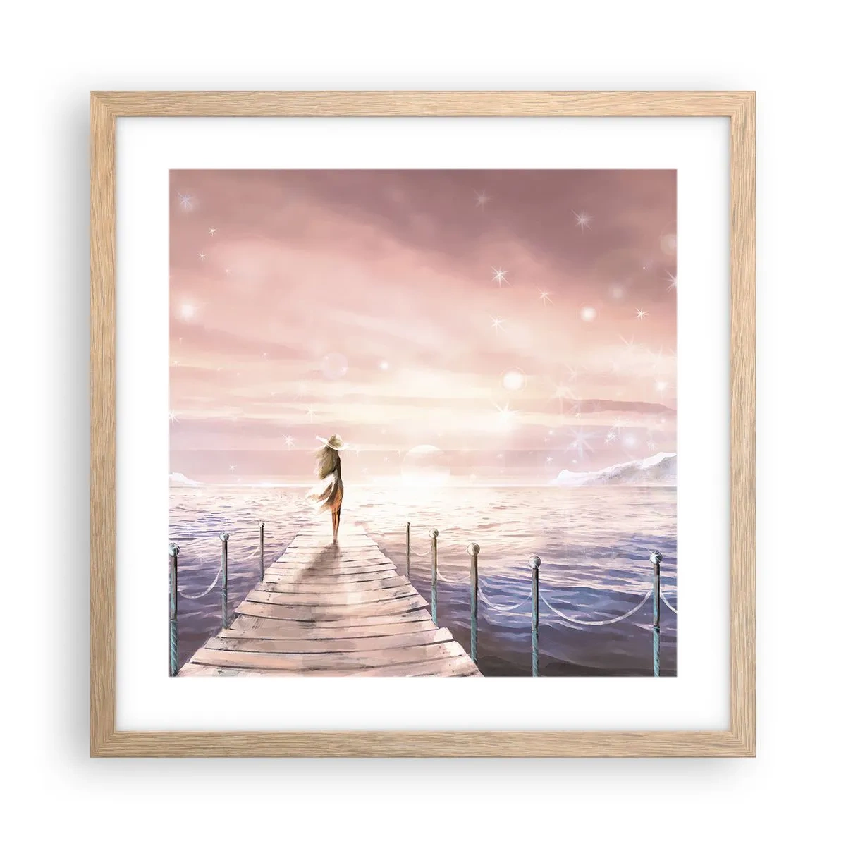 Poster în ramă de stejar deschis - În lumina unui vis - 40x40 cm