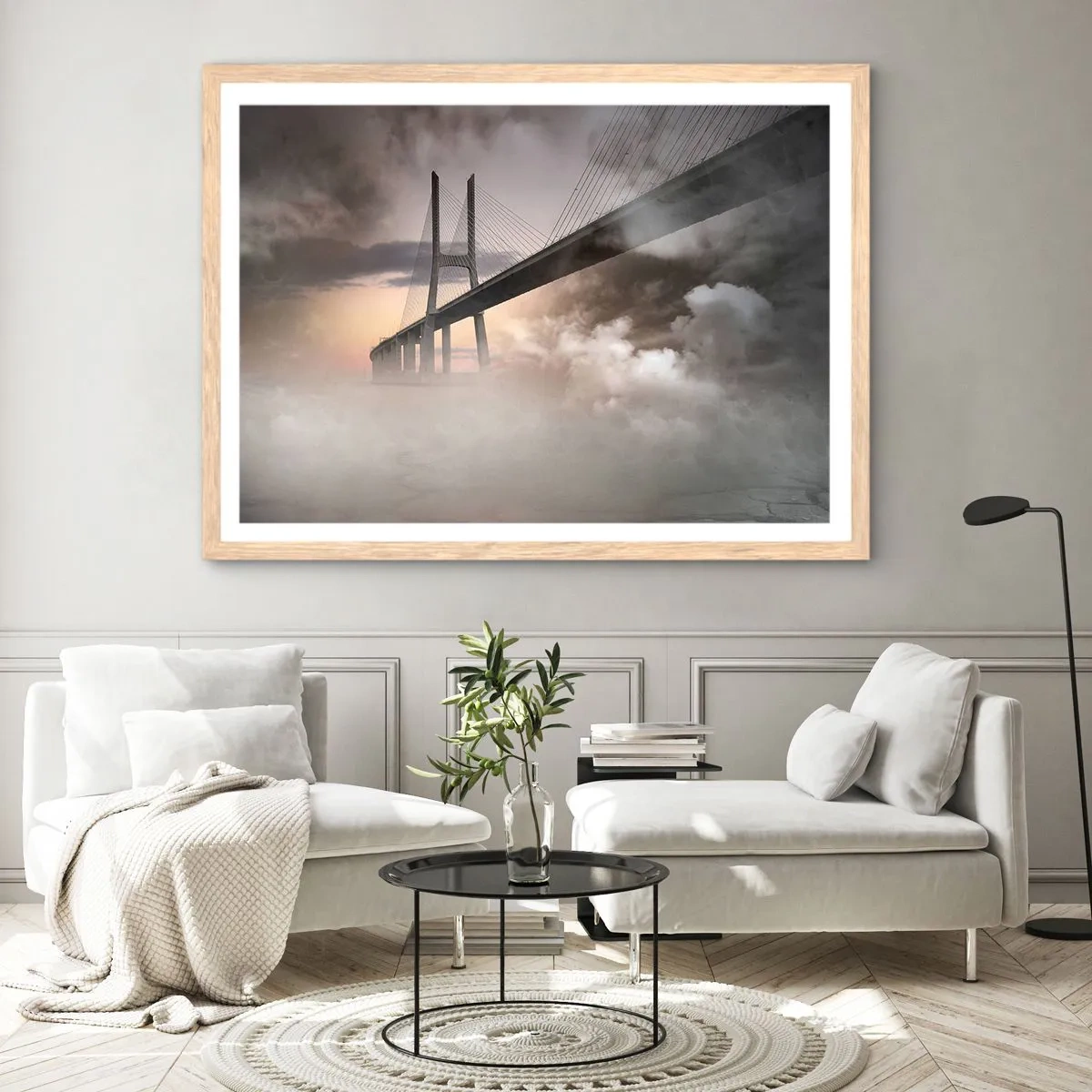 Poster în ramă de stejar deschis - Lângă un râu care nu există - 91x61 cm