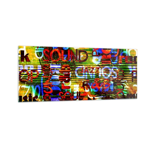 Tablou pe sticlă - Toate culorile sunetului - 100x40 cm